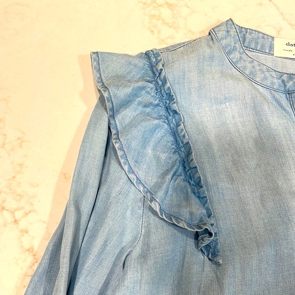 Cloth & Stone Anthropologie Ruffled ShirtDress - Small - Picture 3 of 4